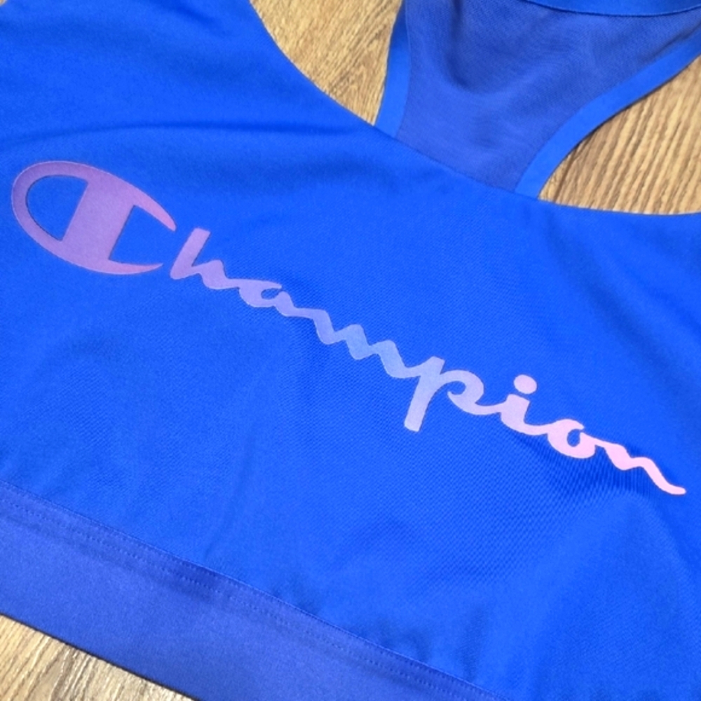 Champion Blue Sports Bra Moisture-Wicking Racerback - Picture 9 of 12